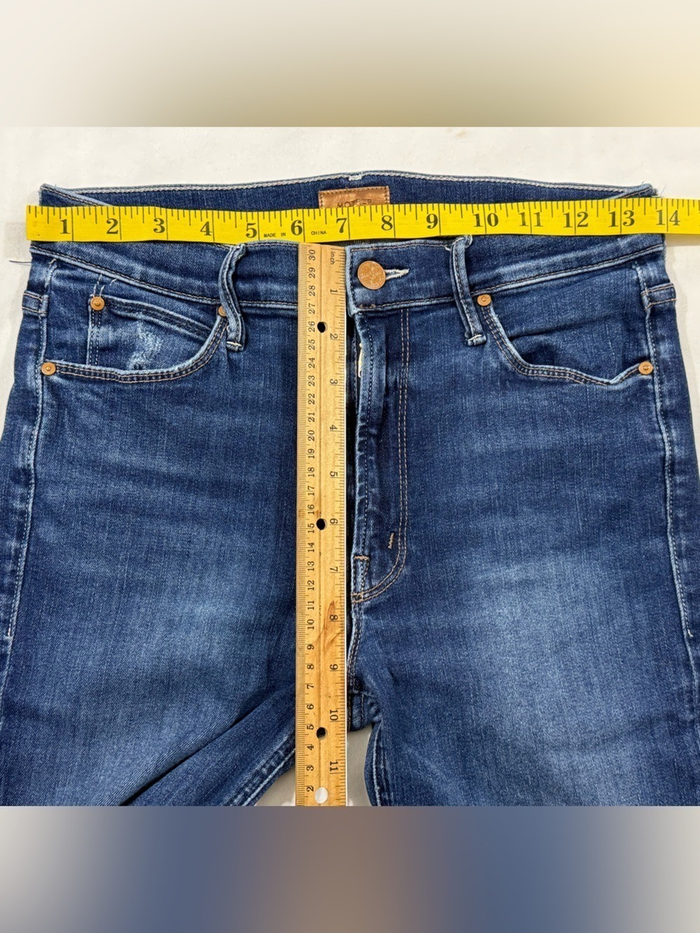 MOTHER The Mid Rise Dazzler Ankle Teaming Up Jeans Womens 27 Skinny Stretch - Picture 5 of 14